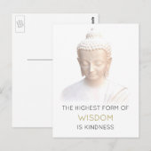 Carte Postale Citation De Sagesse Inspirationnelle Avec Bouddha (Devant / Derrière)