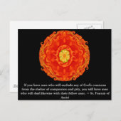 Carte Postale Citation de Saint François d'Assise sur les droits (Devant / Derrière)