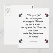 Carte Postale Citation de Saint Therese (Devant / Derrière)