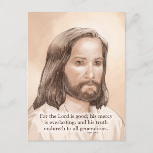 Carte Postale Citation de Sepia Jesus Art Bible - Psaume 100:5