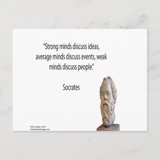 Carte Postale Citation de Socrate et de "grands esprits" célèbre (Devant)