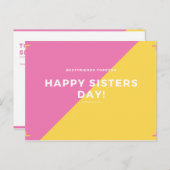 Carte Postale Citation de sœur rose et jaune (Devant / Derrière)