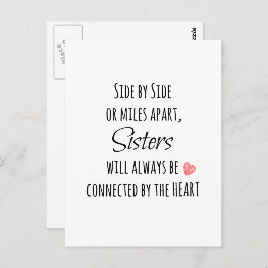 Carte Postale Citation de soeurs (Devant / Derrière)