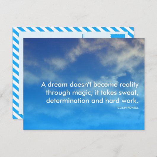 Carte Postale citation de succès de powell (Devant / Derrière)
