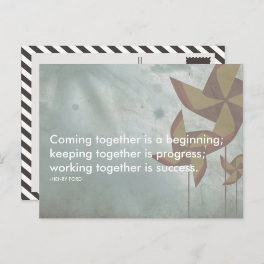 Carte Postale citation de succès henry ford (Devant / Derrière)