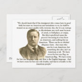 Carte Postale Citation de Teddy Roosevelt (Devant / Derrière)