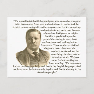 Carte Postale Citation de Teddy Roosevelt