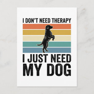 Carte Postale Citation de thérapie pour amateur de chiens Design