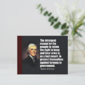 Carte Postale Citation de Thomas Jefferson (Debout devant)