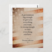 Carte Postale Citation de Thomas Jefferson (Devant / Derrière)