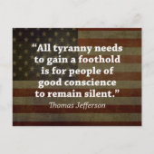 Carte Postale Citation de Thomas Jefferson (Devant)