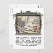 Carte Postale Citation de Thomas Jefferson : La tyrannie dans le (Devant / Derrière)
