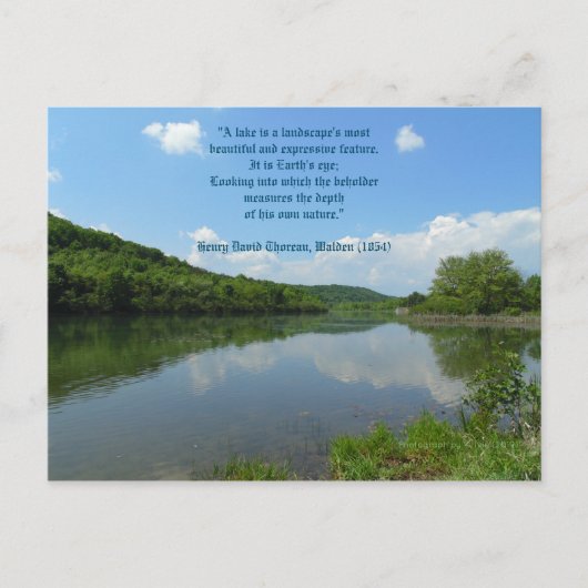 Carte Postale Citation de Thoreau Walden Lake (Devant)