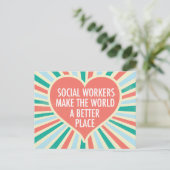 Carte Postale Citation de travail social inspirationnel Coeur Co (Debout devant)
