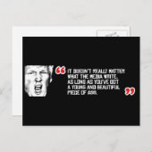 Carte Postale Citation de Trump - Peu importe ce que les médias  (Devant / Derrière)