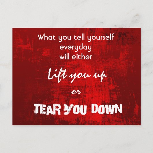 Carte Postale Citation de typographie inspirante sur l'auto-éval (Devant)