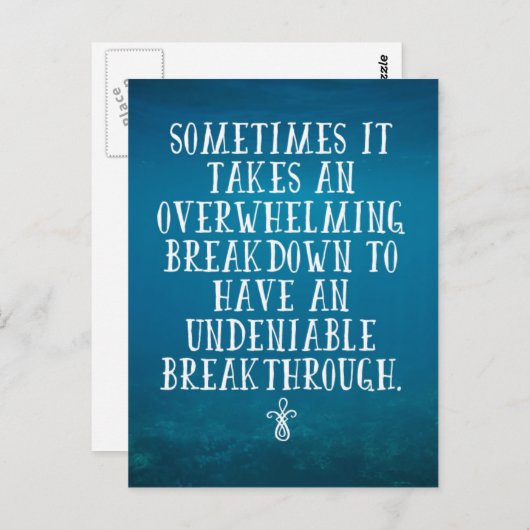 Carte Postale Citation De Ventilation Écrasante (Devant / Derrière)