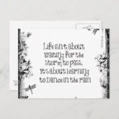 Carte Postale Citation de vie inspirationnelle : Danser dans la (Devant / Derrière)