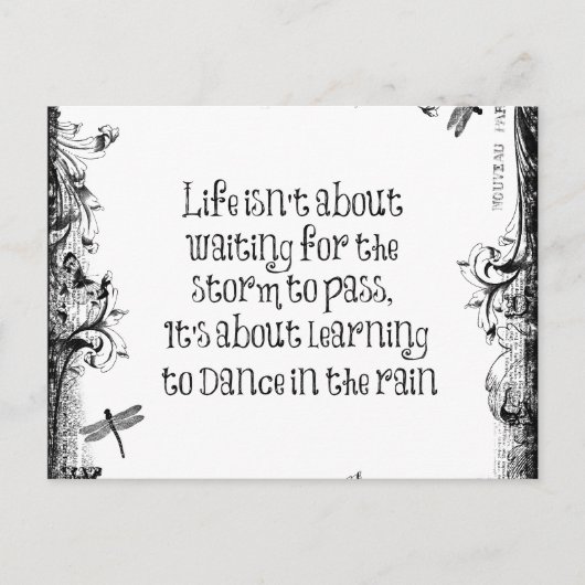 Carte Postale Citation de vie inspirationnelle : Danser dans la (Devant)