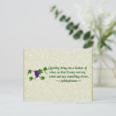 Carte Postale Citation de vin d'Aristophanes (Debout devant)