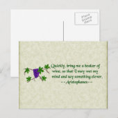 Carte Postale Citation de vin d'Aristophanes (Devant / Derrière)