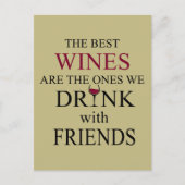 Carte Postale Citation de vin drôle pour les amis (Devant)