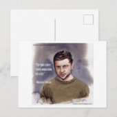 Carte Postale Citation de Vladimir Zelensky et de munitions (Devant / Derrière)