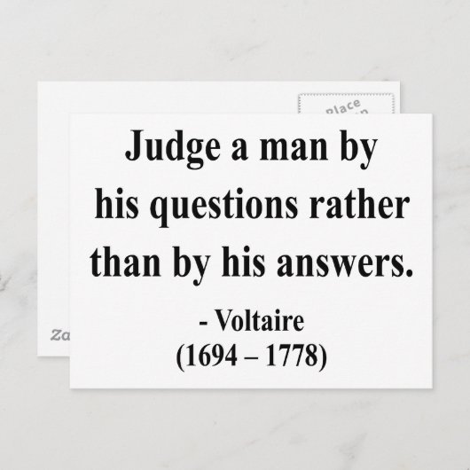 Carte Postale Citation de Voltaire 8a (Devant / Derrière)