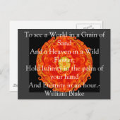 Carte Postale Citation de William Blake "Le Monde dans un Grain  (Devant / Derrière)