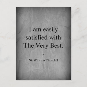 Carte Postale Citation de Winston Churchill ; La Toute Meilleure