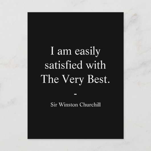 Carte Postale Citation de Winston Churchill ; Le meilleur de tou (Devant)