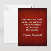 Carte Postale Citation de Winston Churchill ; succès (Devant / Derrière)