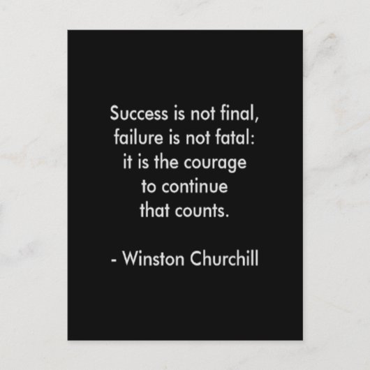Carte Postale Citation de Winston Churchill ; Succès (Devant)