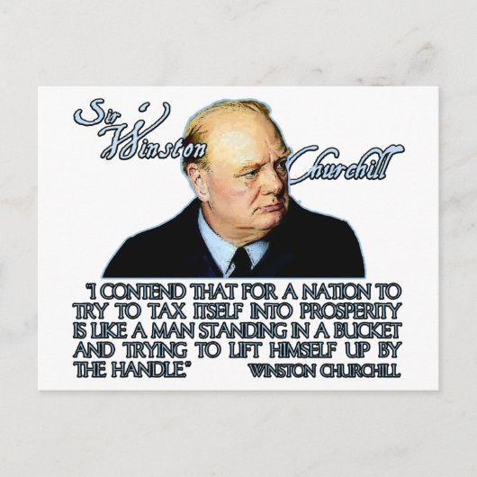 Carte Postale Citation de Winston Churchill sur la fiscalité (Devant)