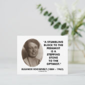 Carte Postale Citation d'Eleanor Roosevelt Pessimiste Optimiste (Debout devant)
