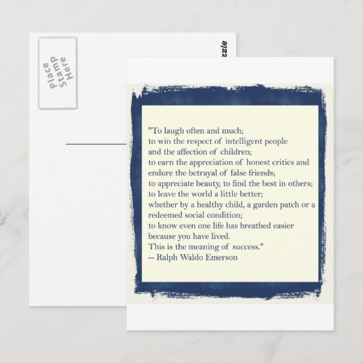 Carte Postale Citation d'Emerson (Devant / Derrière)