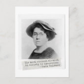 Carte Postale Citation d'Emma Goldman - Ignorance - Activisme fé (Devant)