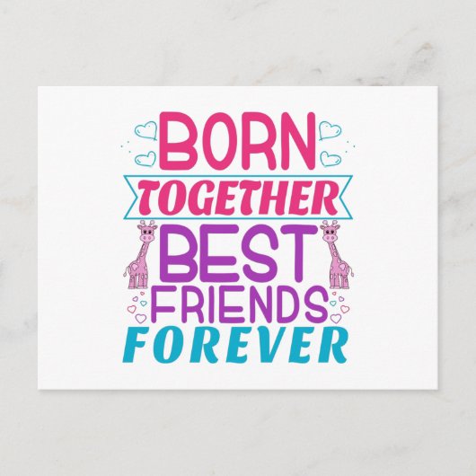 Carte Postale Citation des meilleures amies pour les filles jume (Devant)