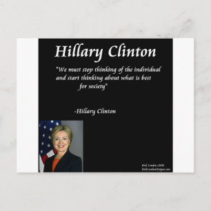 Carte Postale Citation d'Hillary Clinton sur les "individus"