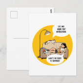 Carte Postale Citation d'humour de chat drôle Introverti  (Devant / Derrière)