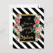 Carte Postale Citation d'inspiration dorée moderne (Devant / Derrière)