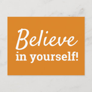 Carte Postale Citation d'inspiration pour croire en vous Orange