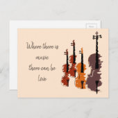 Carte Postale citation d'instrument de musique à cordes classiqu (Devant / Derrière)