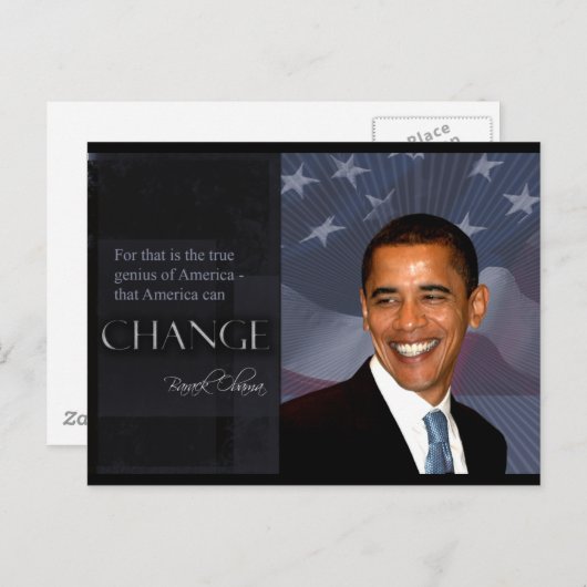 Carte Postale Citation d'Obama (Devant / Derrière)