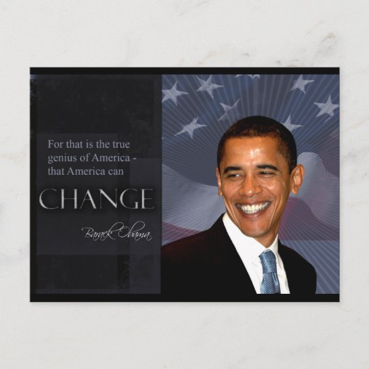 Carte Postale Citation d'Obama (Devant)