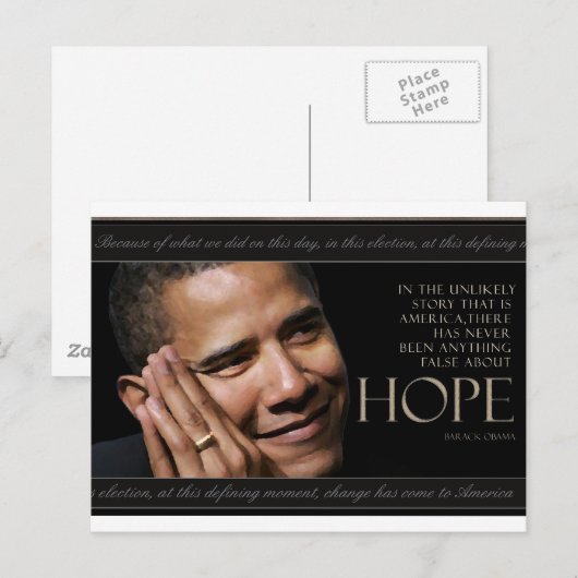 Carte Postale Citation d'Obama (Devant / Derrière)