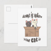 Carte Postale Citation drôle Accueil est où est votre chat (Devant / Derrière)