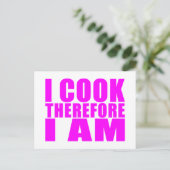 Carte Postale Citation Drôle Chefs : Je Cuis Donc Je Suis (Debout devant)