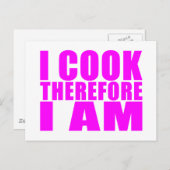 Carte Postale Citation Drôle Chefs : Je Cuis Donc Je Suis (Devant / Derrière)