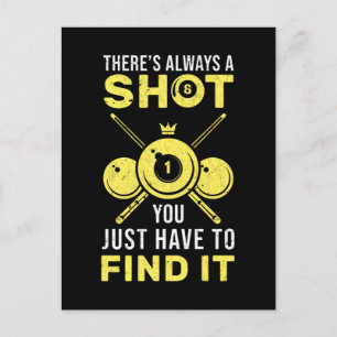 Carte Postale Citation drôle de Billard King 8 Ball